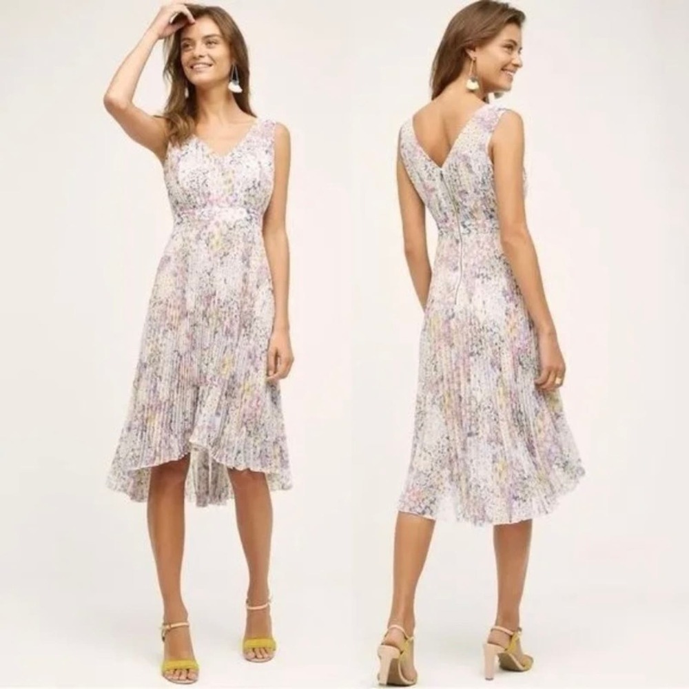 Anthropologie Plenty by Tracy Reese Evanthe Pleated Floral Midi Dress Sz.6 NWT